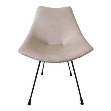 Zakonom zasticeno chair, white leatherette, 1960s