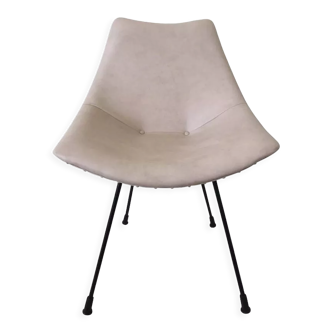 Zakonom zasticeno chair, white leatherette, 1960s