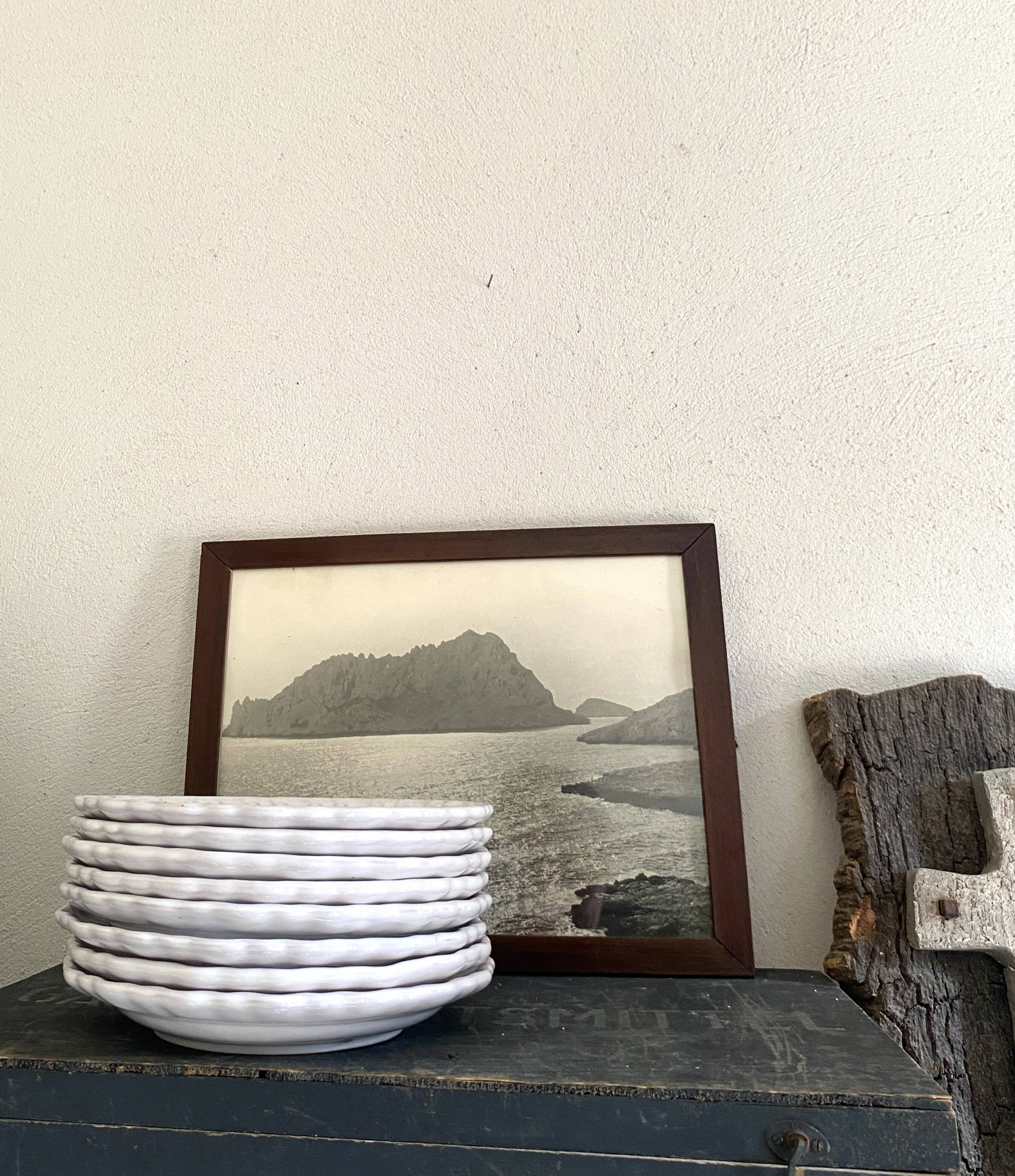 8 Provençal enamelled earthenware plates