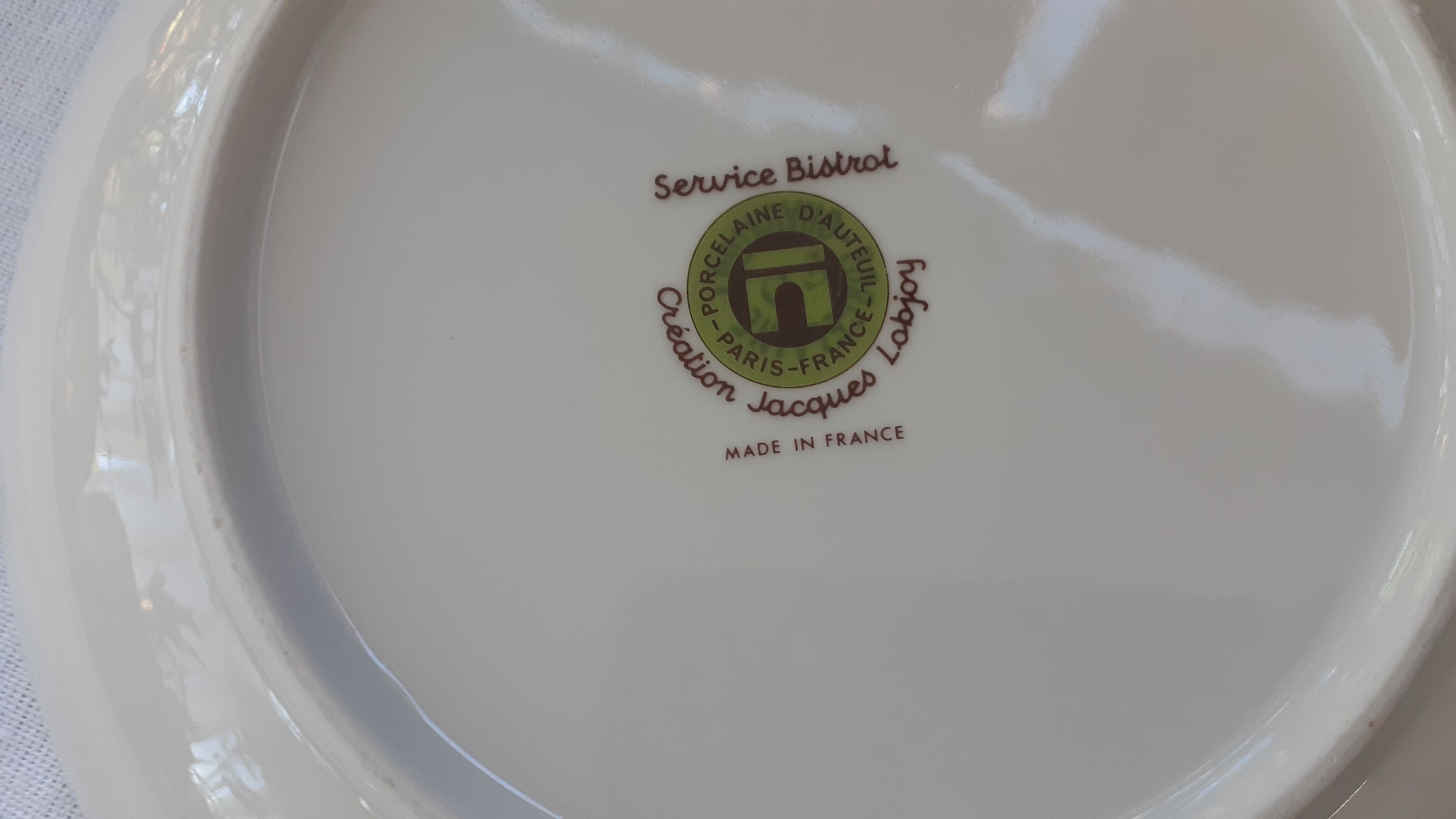 Vintage plate porcelain of auteuil
