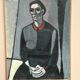 Large Original Swedish Oil on Canvas – "Portrait of Mme S" by Axel Ekelund – Signed – Vintage and Framed – 89 × 67 cm (35" × 26.4")