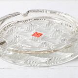 Cendrier rond vintage en verre transparent, Italie, années 1990