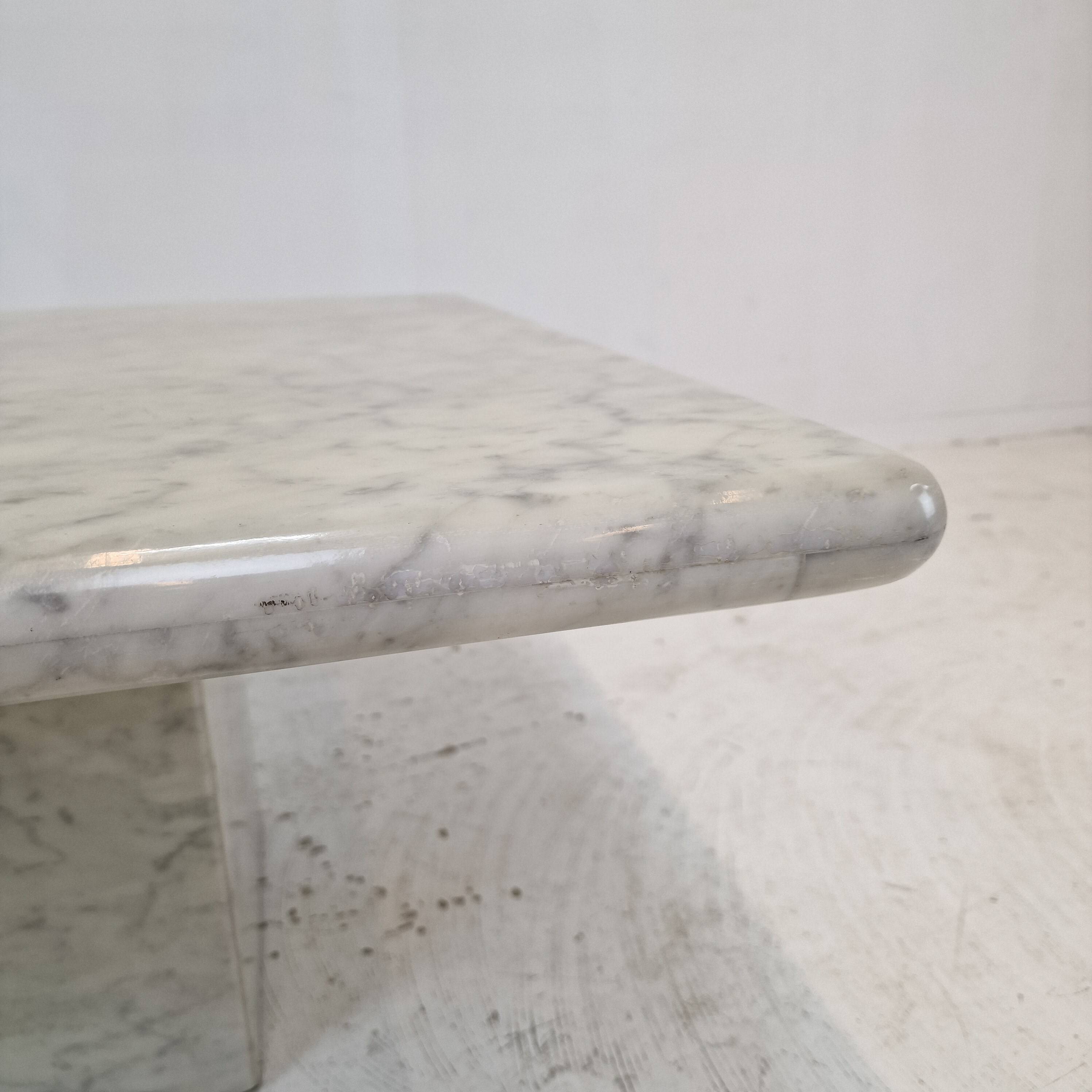 Italian Carrara Marble Coffee Table, 1980s
