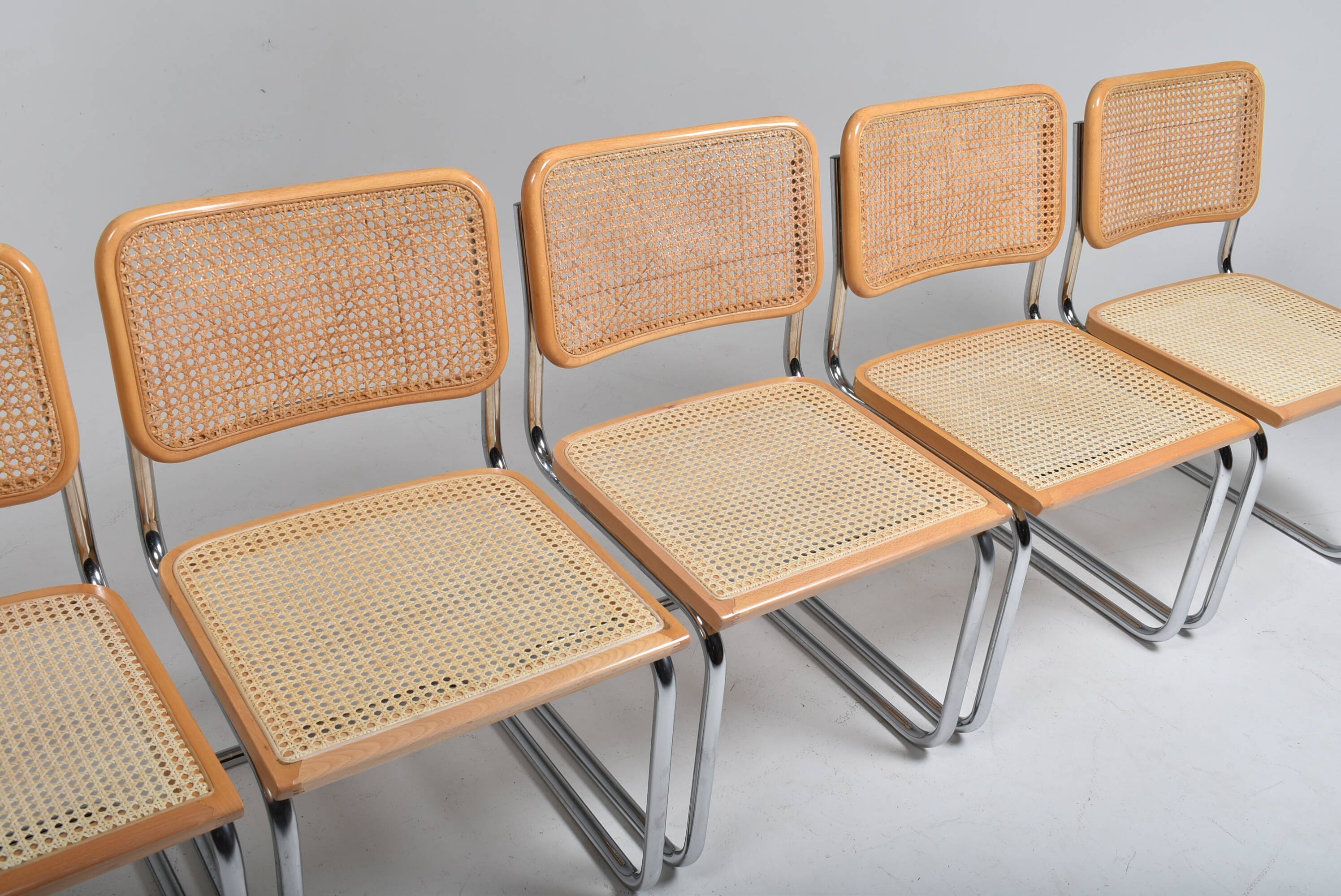 Série de 6 chaises Cesca B32 Marcel breuer Italie