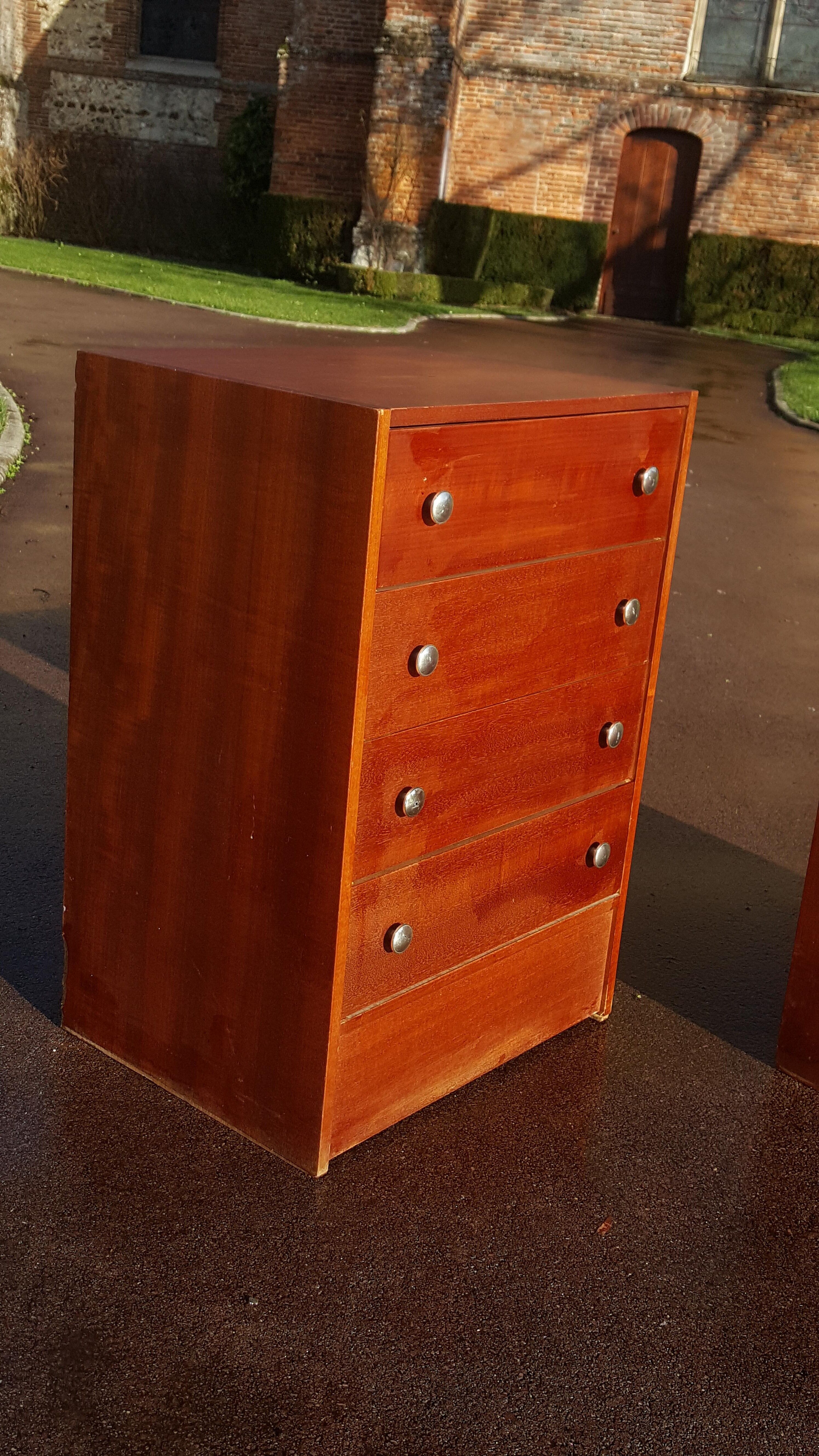 Commode en bois clair 1950
