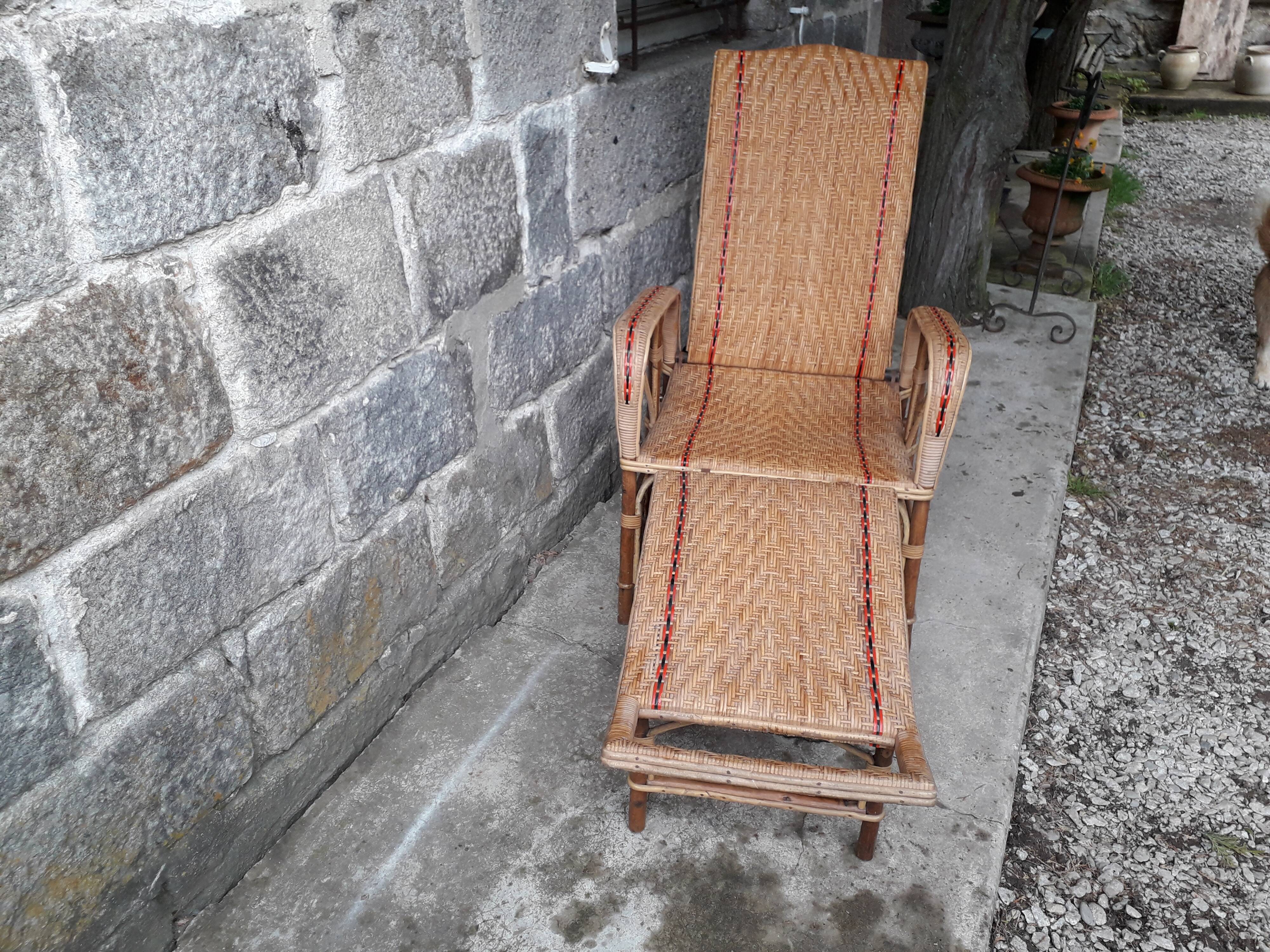 Rattan long chair