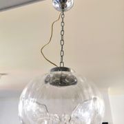 Suspension en verre plissé années 70