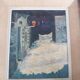 HST PAINTING "SNOW LANDSCAPE WITH RED LANTERN" signed MARECHAL NICOLE 1957 IN ITS FRAME
