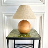 Blond wood ball lamp