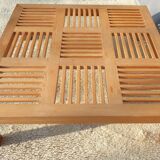 Coffee table 9 openwork checkerboards in solid beech