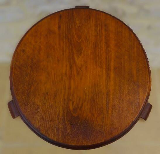 Art deco style pedestal table in beech wood