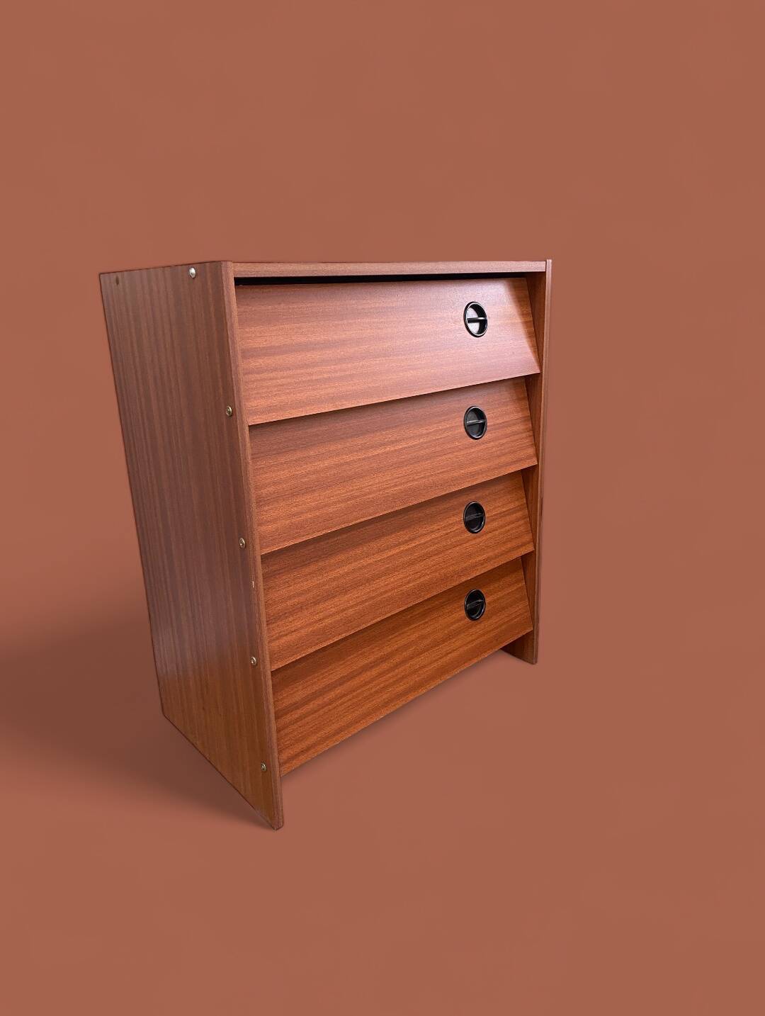 Teak veneer shoe cabinet, 1960s