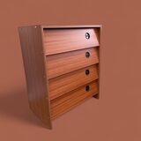 Teak veneer shoe cabinet, 1960s