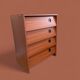 Teak veneer shoe cabinet, 1960s