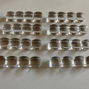 Set of 8 modernist crystal knife rests from the 1940s.