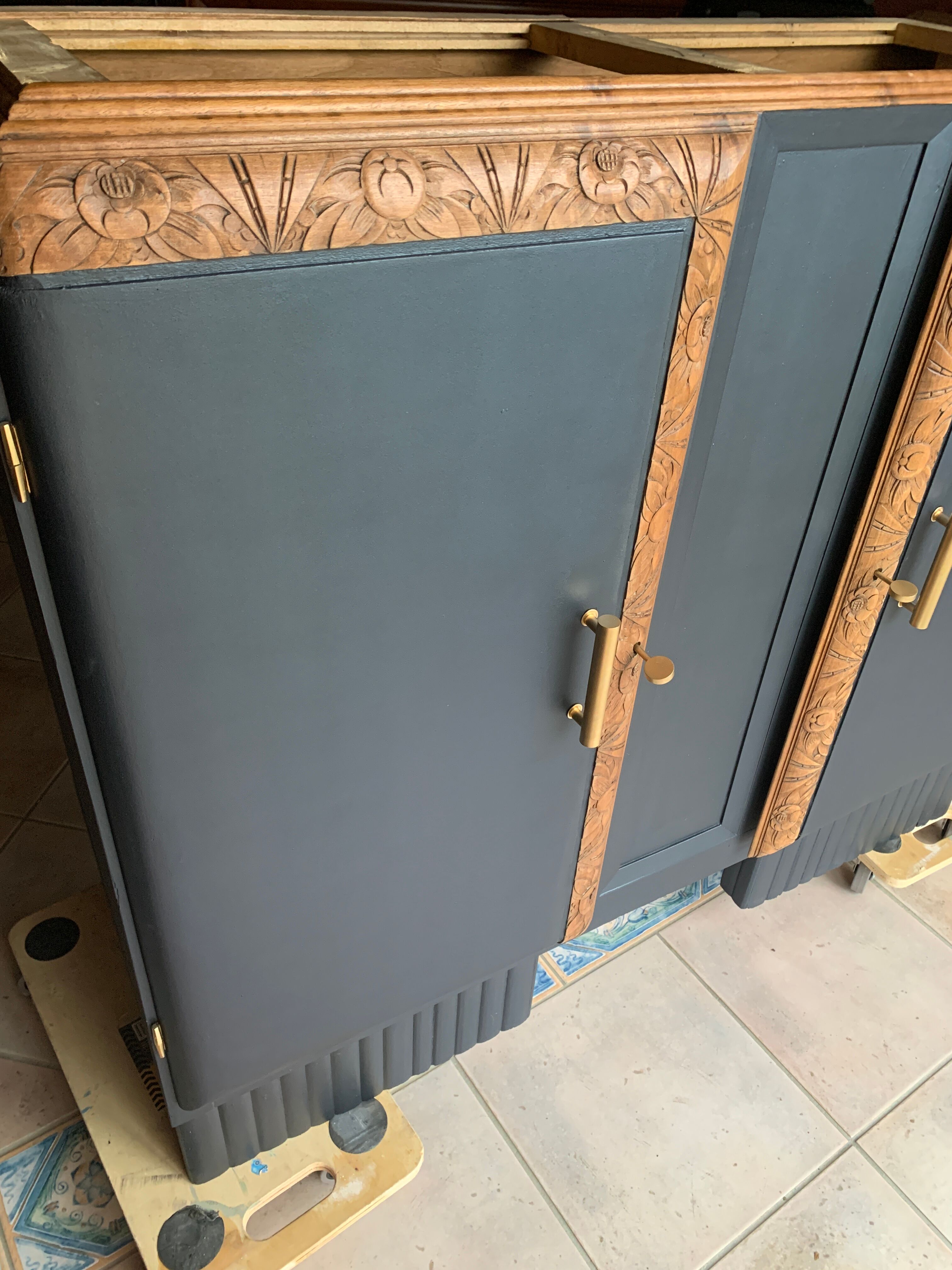 Luberon's "black blue" art deco buffet