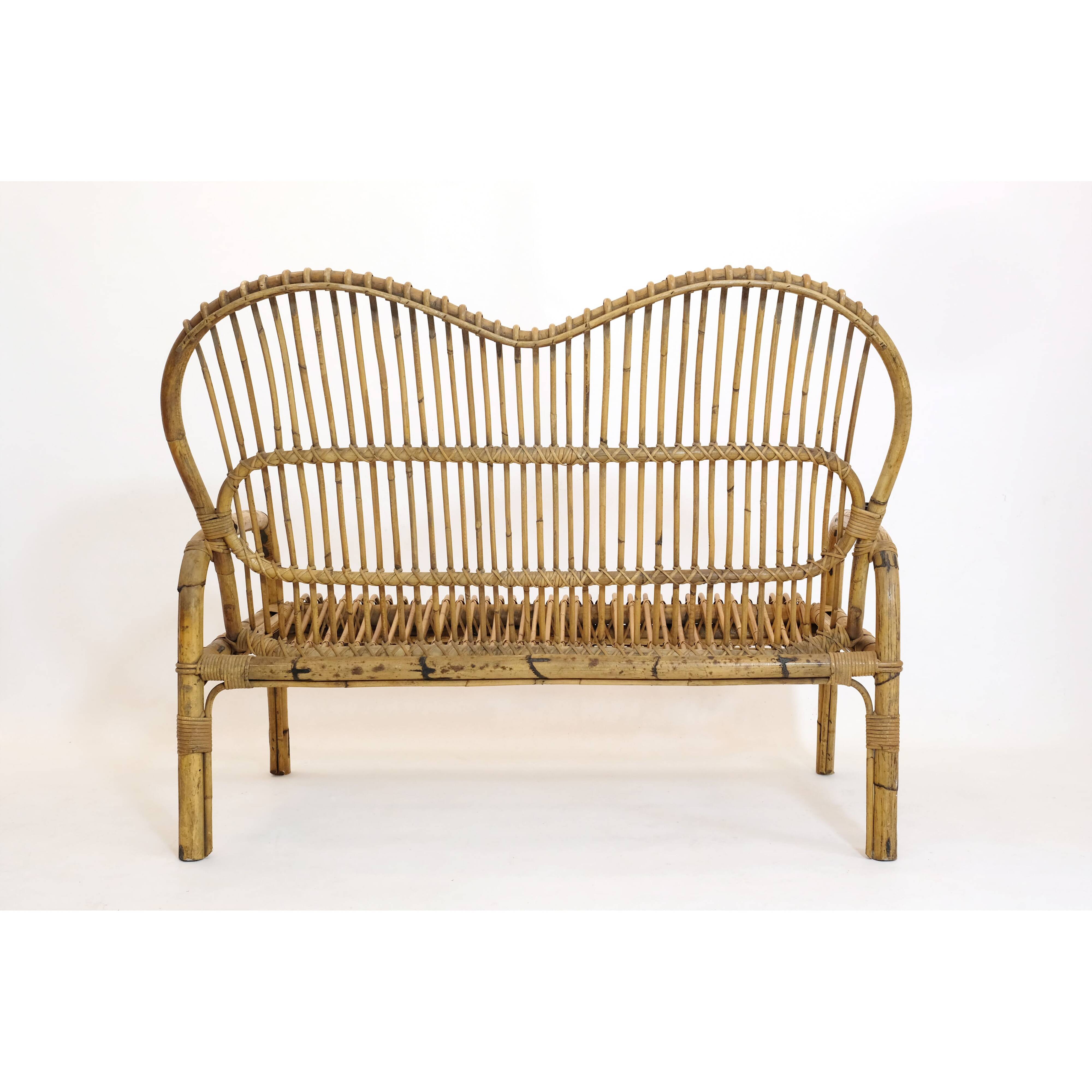 Canapé en rotin italien des années 60