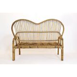 Small Italian rattan sofa from the 60s.