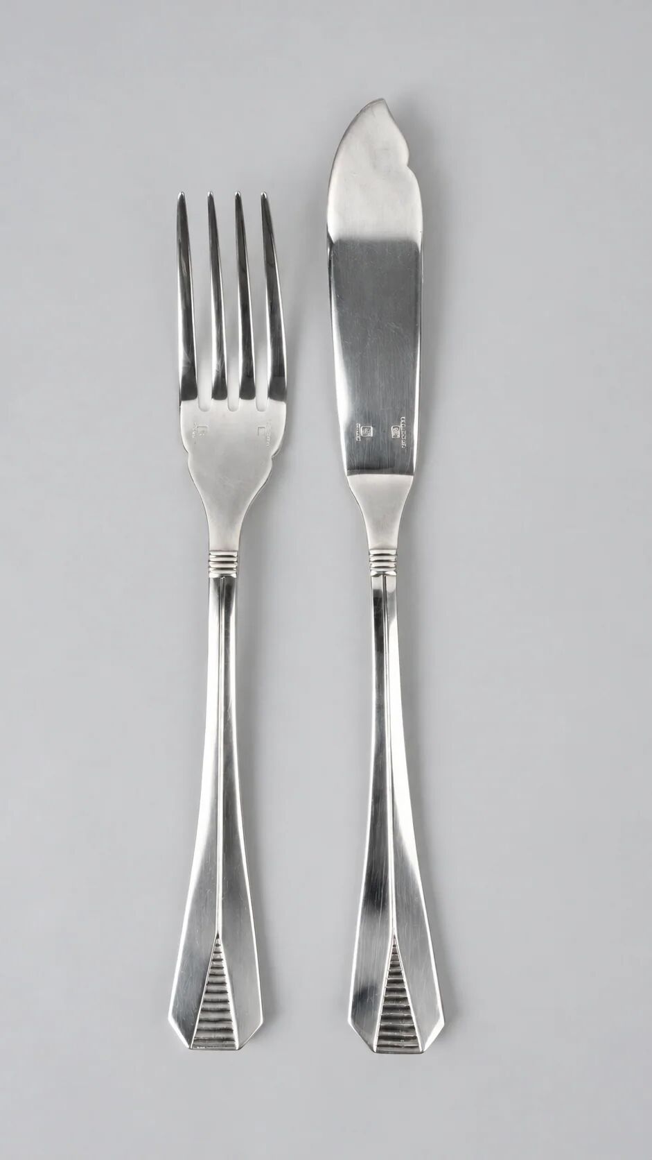 Christofle Atlantide – 6 fish cutlery sets in silver-plated metal (12 pieces)