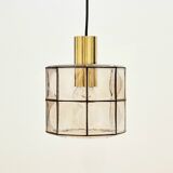 Mid-Century Glass & Brass Pendant/Ceiling Light from Limburg, 1960s