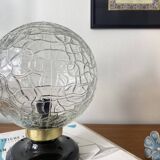 Ceiling light or wall light with cracked glass globe, 15 cm, porcelain rose.