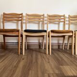 Set of 4 ribbed fabric chairs