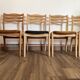 Set of 4 ribbed fabric chairs
