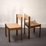 4x Scandinavian beechwood chairs, 1960s