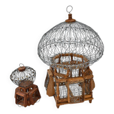 Cages à oiseaux décoratives fer et bois rondes vintages anciennes