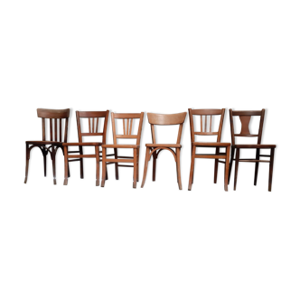 Lot de six chaises bistrot dépareillées