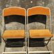 Lot de 6 chaises pliantes en velours et métal doré