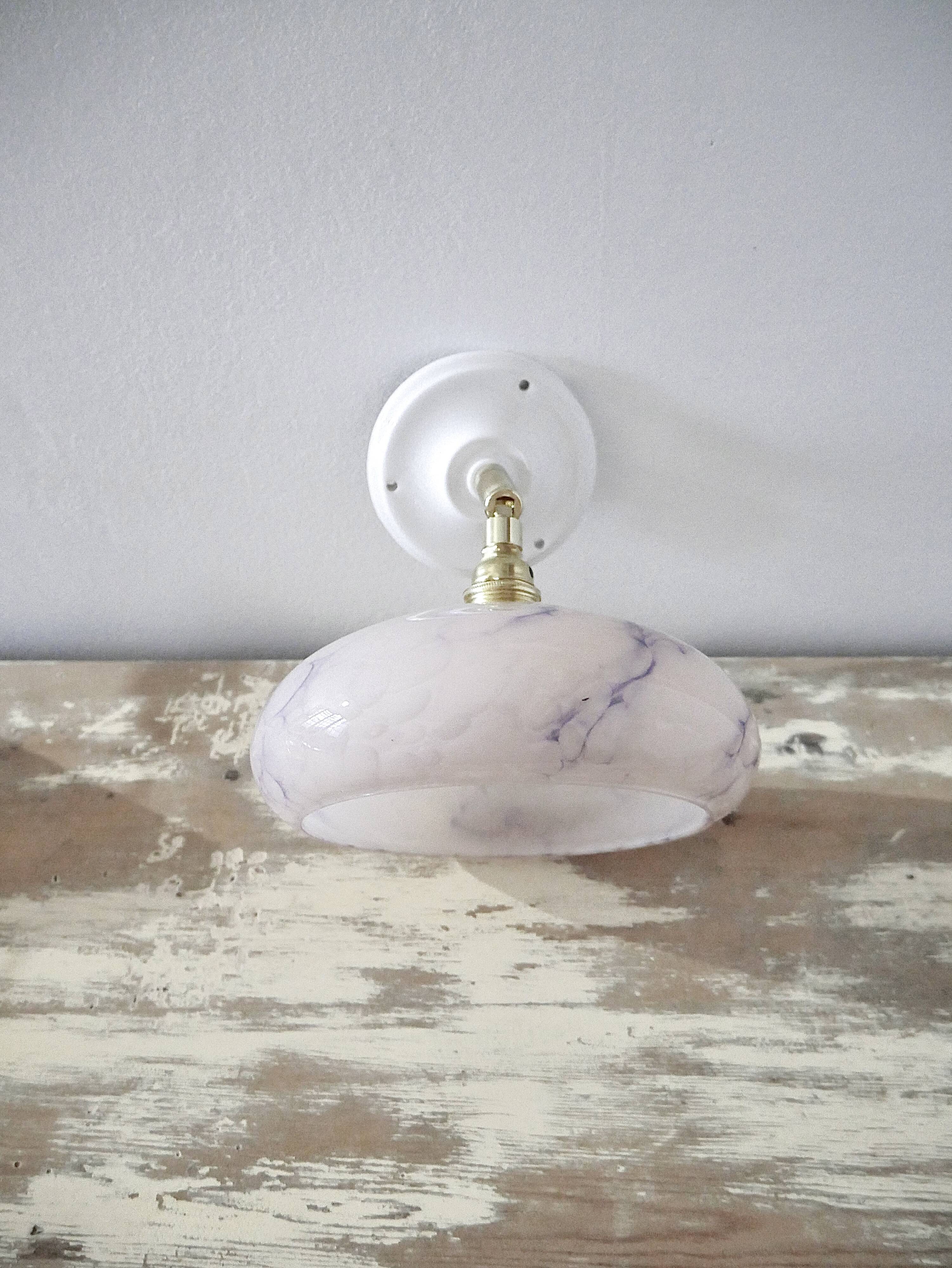 Applique en verre de Clichy rose
