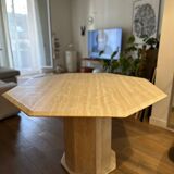 Octagonal travertine table