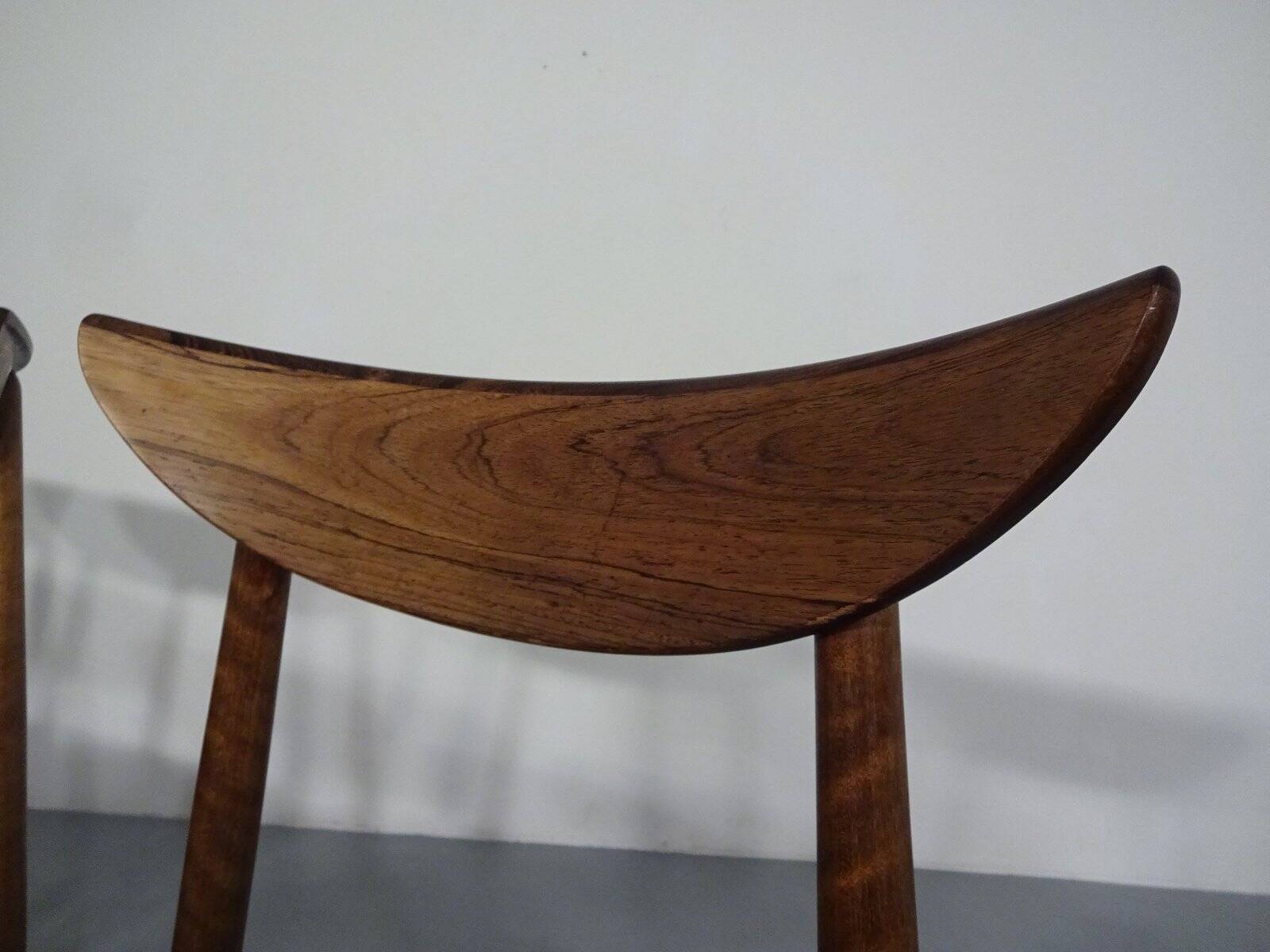 Rosewood dining chairs by Harry Østergaard for Randers Møbelfabrik, Denmark, 1960s, set of 4.