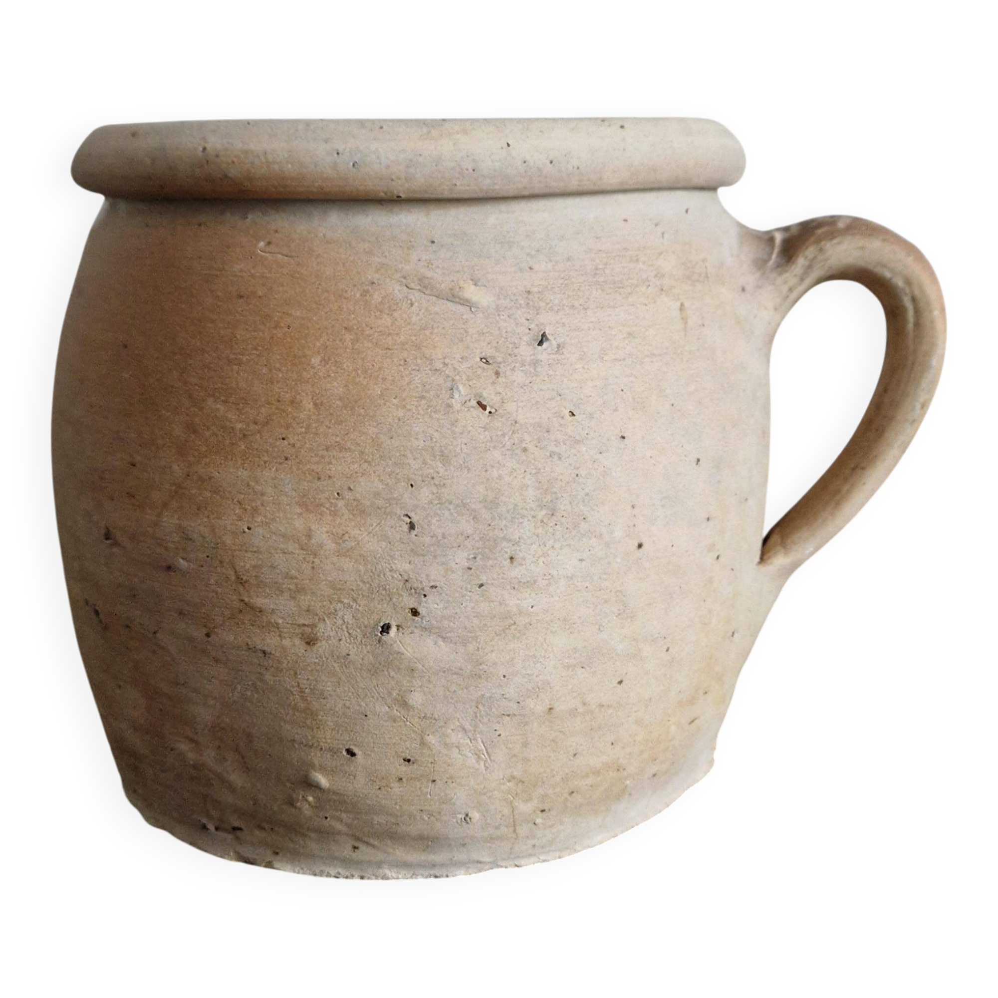 Ancient terracotta pot with a handle