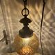 Murano amber glass and brass pendant lamp, Italy 1960s