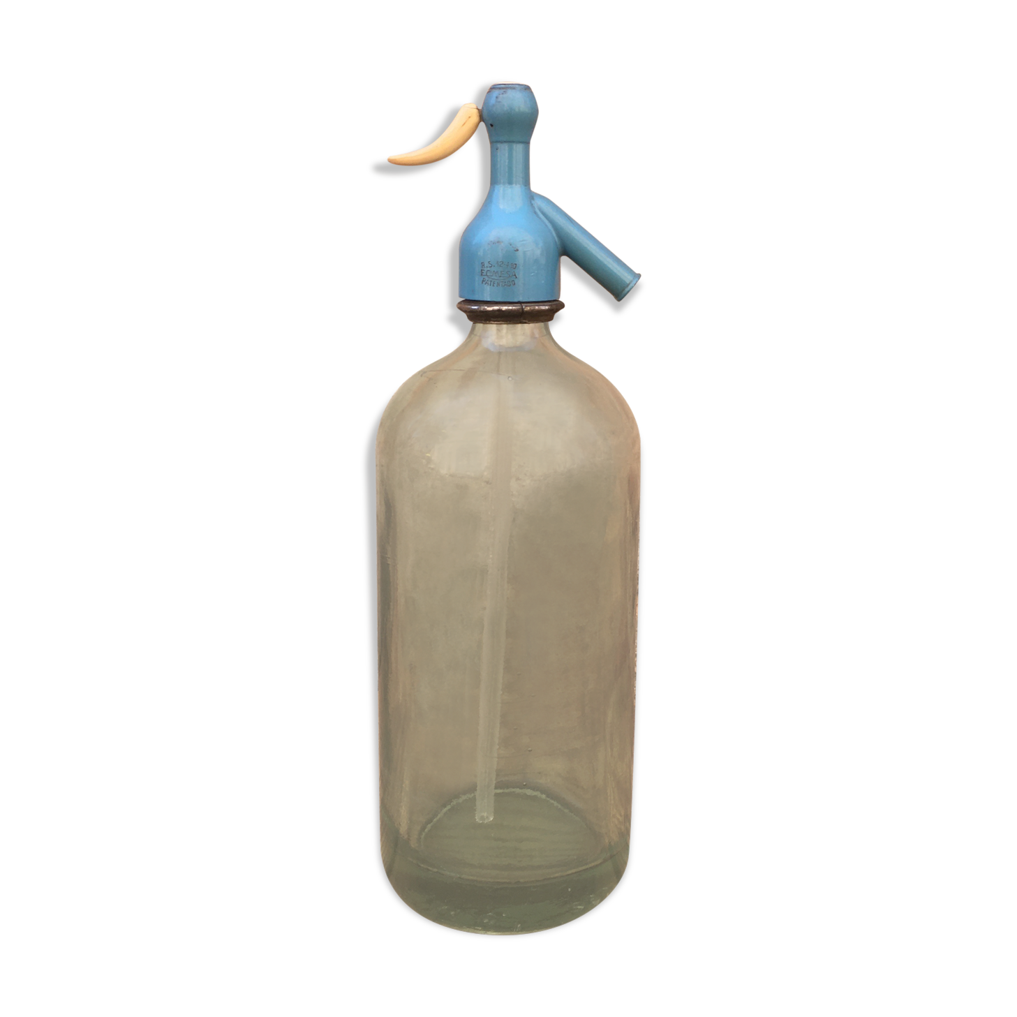 Siphon en verre bleu