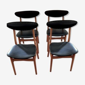 Series of four Scandinavian chairs
