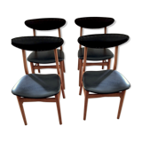 Series of four Scandinavian chairs
