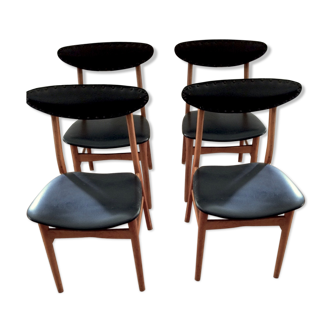 Series of four Scandinavian chairs