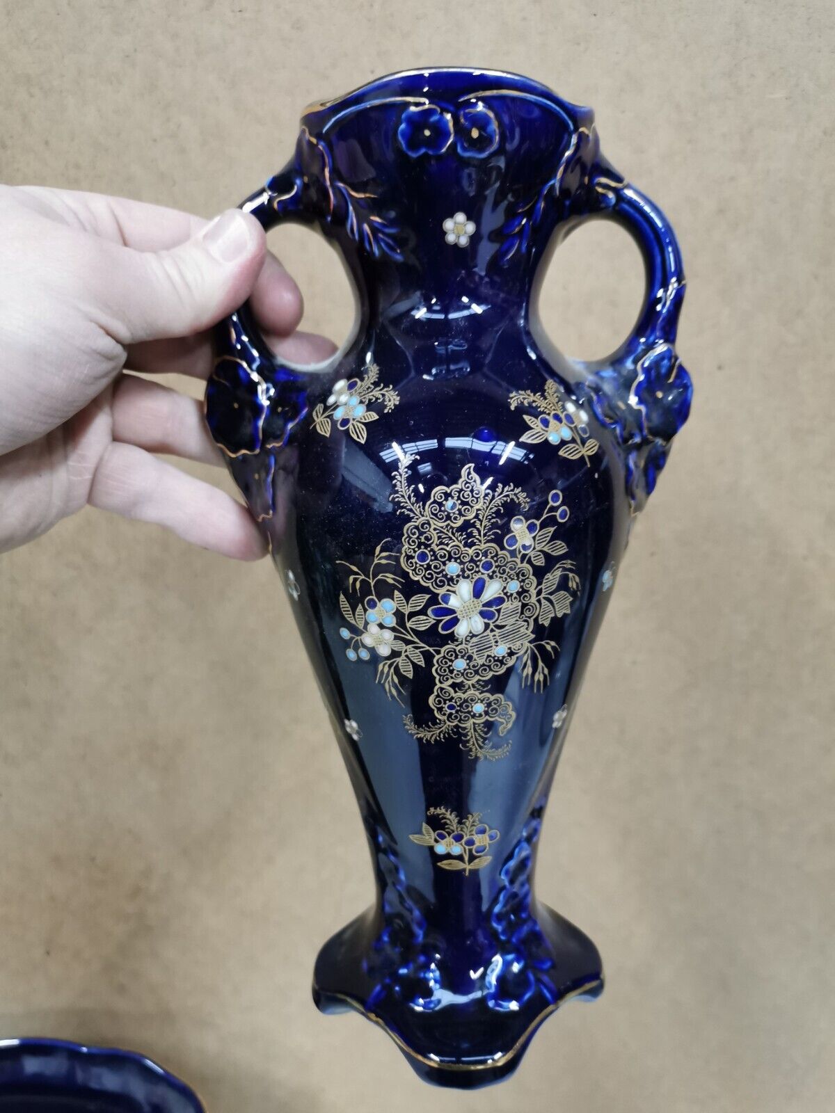 Pair of Vases + Art Nouveau Planter Barbotine De Bruyn FIVES LILLE