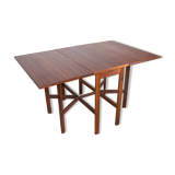 Table pliable danoise extensible en palissandre, avec 2 rallonges rabattables 1960
