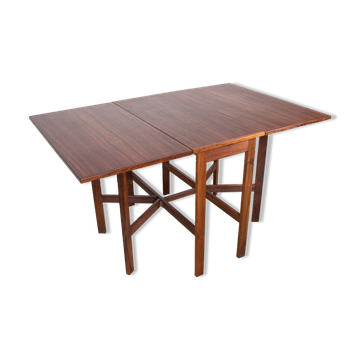 Table pliable danoise extensible en palissandre, avec 2 rallonges rabattables 1960