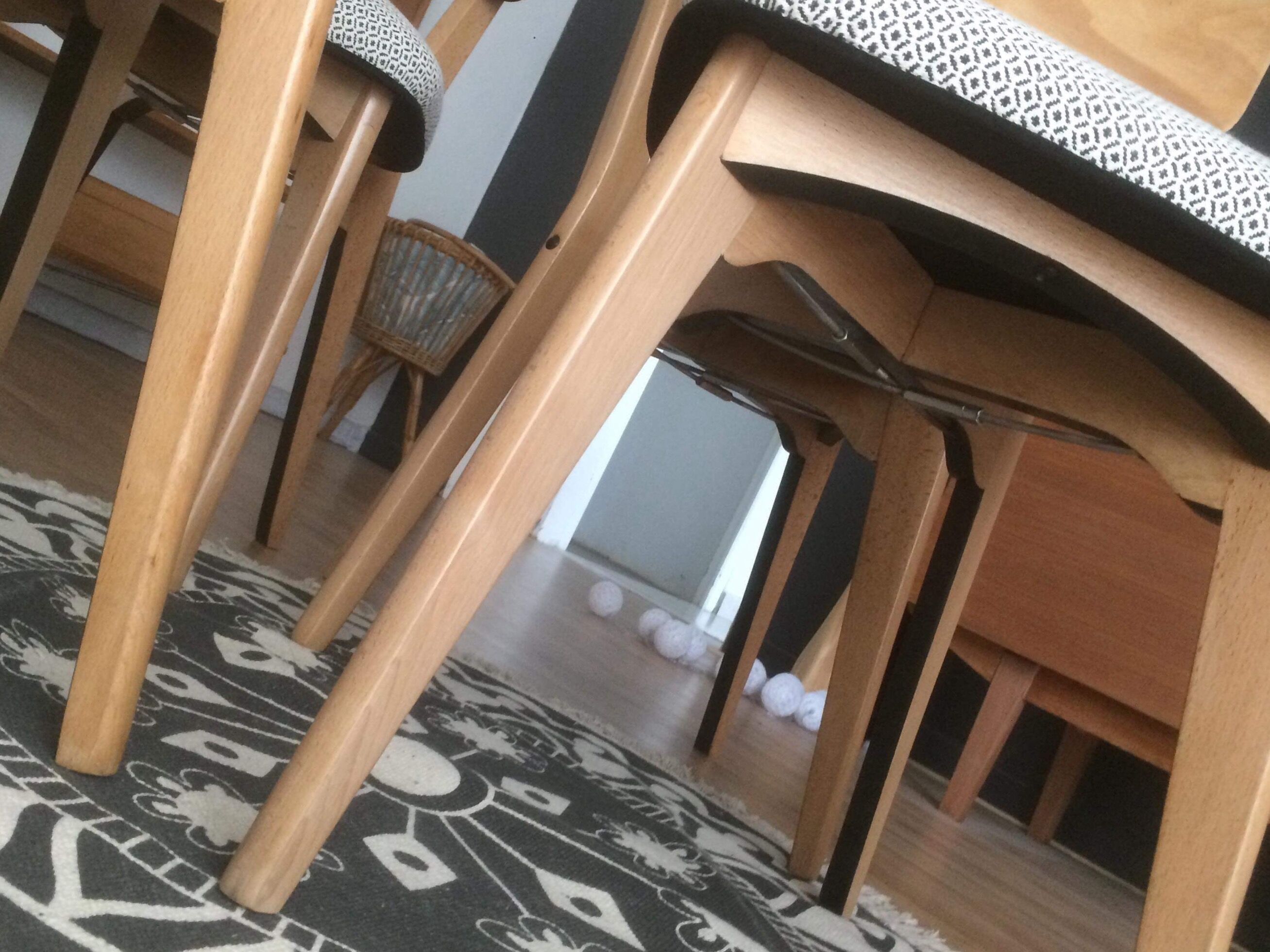 Set of 4 restored chairs, 1950s