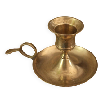 Small brass cellar rat candle holder