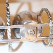 Silver-plated metal salt and pepper shakers