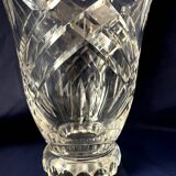 Crystal vase cut daum nancy france flared shape