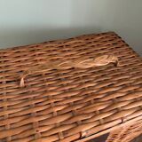 Small vintage wicker chest with clasp
