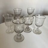 Set of 6 Louis Philippe glasses with matching flat ribs
