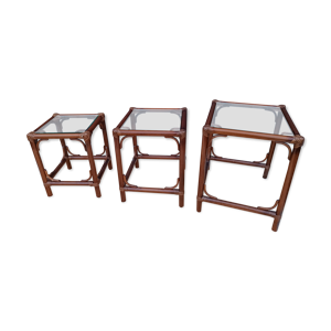 Trio de tables gigogne table bambou